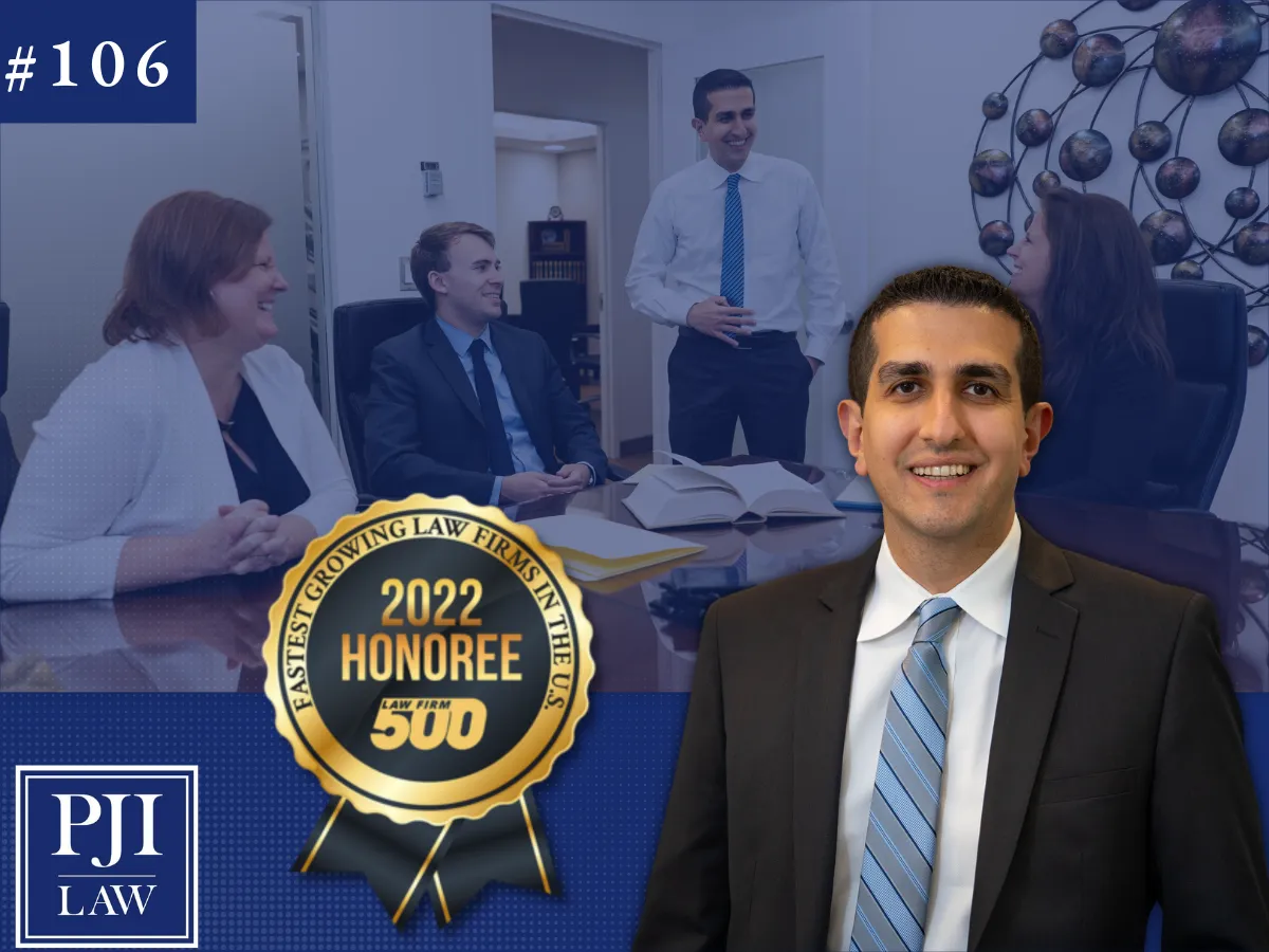 110 Growth In 2022 Earns PJI Law Recognition As A Law Firm | Fairfax, VA | Call 703-865-6100