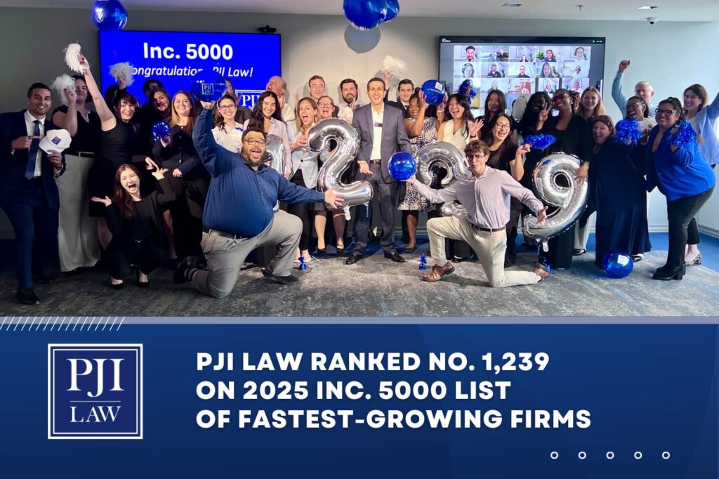 PJI Law Ranked No. 1,239 on 2025 Inc. 5000 List of Fastest-Growing Firms | Call 703-865-6100 for consultation