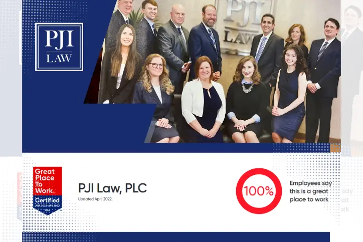 PJI Law, PLC Earns the Great Place to Work Certification™ for 2022-2023 | Fairfax, VA | Call 703-865-6100
